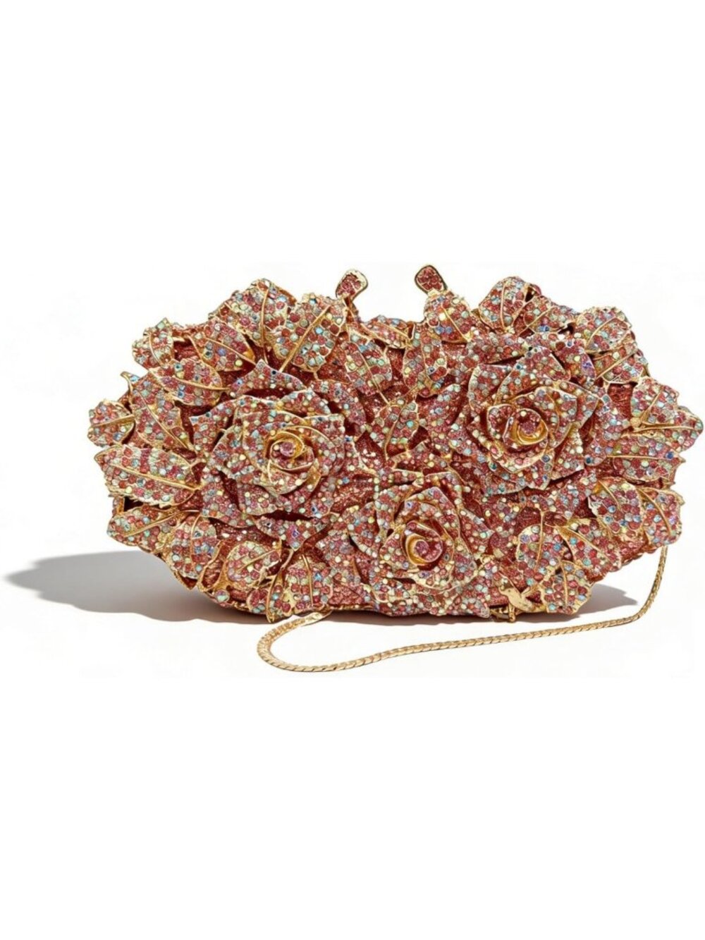 Elegant Floral Crystal Rhinestone Clutch Purse | Luxury Evening Bag